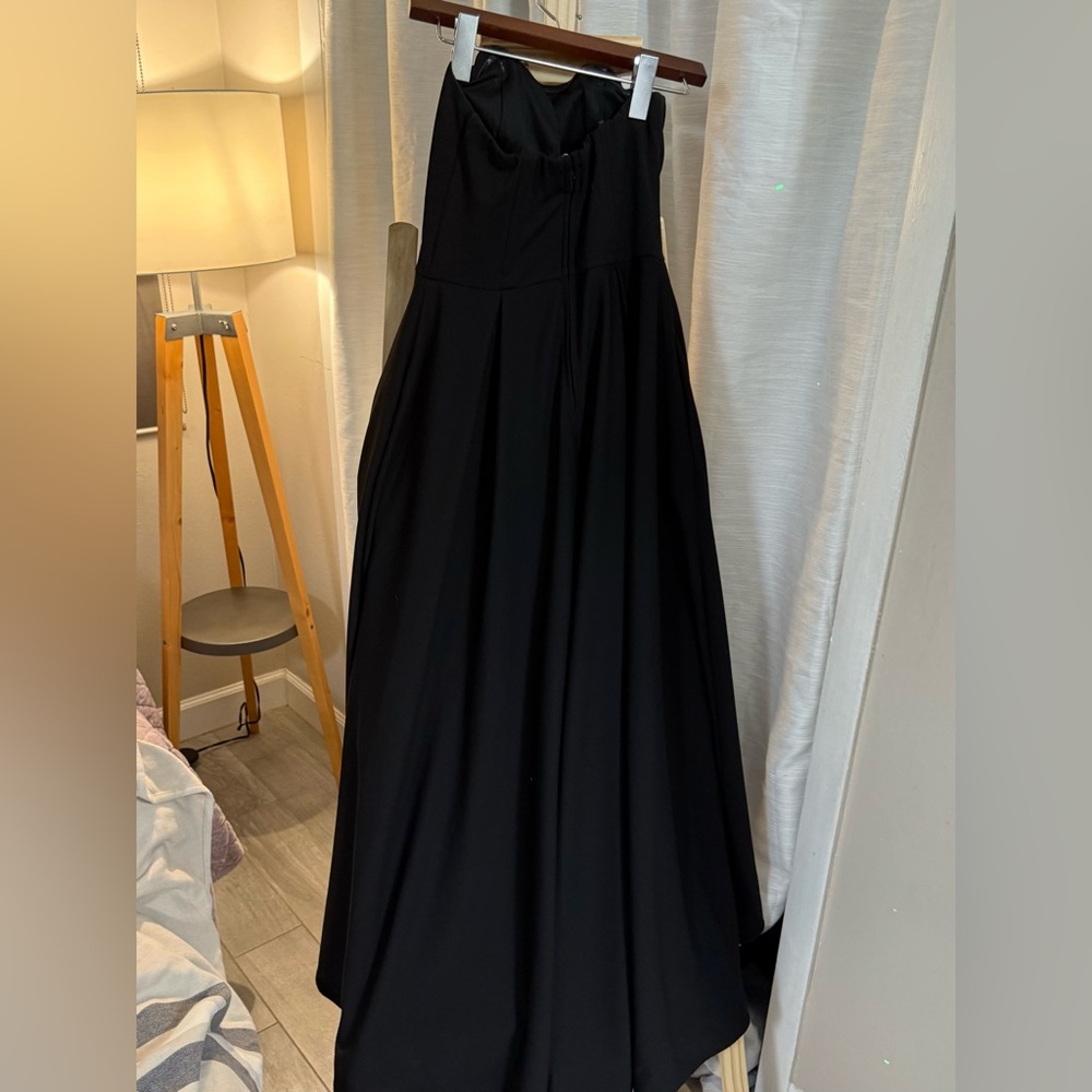 Elegant Black Strapless Gown
